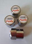 Audi White top set of four Silver Chrome metal car valve tyre cap dust cap A1 Sportback S1 A3 A4 A5 A6 A7 A8 Q3 Q5 Q7 TT R8 RS e-tron