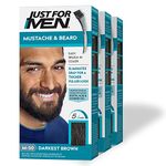 Just For Men Brush-In Color Gel Mustache and Beard Color, 72.6g (Pack of 3) - Darkest Brown