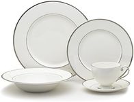 Mikasa Cameo Platinum 40-Piece Dinnerware Set, Service for 8,White