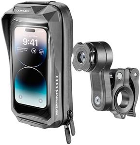 QUIKLOX - Étui de moto étanche universel jusqu'à 7" avec support de téléphone portable à guidon rond, système modulaire QUIKLOX, compatible avec les accessoires Quiklox