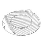 onlyfire Stainless Steel Cooking Grate,BBQ Grill Grate With Diameter 21.5",Double Side Opening with Detachable Handle,for Weber Gourmet BBQ System