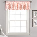 Lush Décor Lush Decor, 14” x 70”, Blush Gigi Valance Textured Window Kitchen Curtain (Single), 16T004609