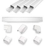 MOOITEK 4inch 16.5FT Line Set Cover for Heat Pump System and Central AC, Decorative Line Set Cover Kit for Ductless Mini Split Air Conditioners (White)