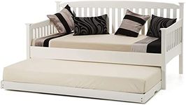 KOSY KOALA SHAKER STYLE WHITE 3FT SINGLE DAYBED WITH UNDER BED GUEST TRUNDLE COMES WITH 2 SPRING MATTRESSES (WHITE SHAKER DAYBED, TRUNDLE & 2 MATTRESSES)