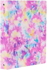 Steel Mill & Co Cute Decorative Hardcover 3 Ring Binder for Letter Size Paper, 1 Inch Round Rings, Colorful Binder Organizer for School/Office, Tie Dye