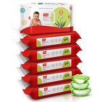 LuvLap Moisturising Wet Wipes with Lid For Baby Skin, Enriched with Aloe Vera, Vitamin E &Chamomile Extract, pH Balanced, Dermatologically Safe, Paraben & Sulphate Free, 72 Wipes, pack of6