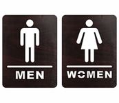 KREEPO MDF Men Women Signboard Self Adhesive for Restroom, Dispensary, Toilet Pack of 2 Size(8inch x 6inch)_kr6