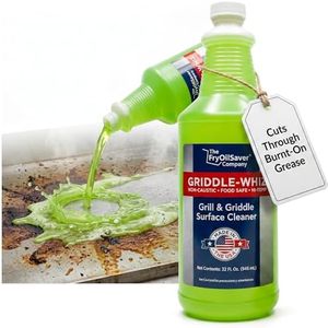 Griddle-Whiz Grill & Griddle Cleaner | Removes Grease, Food Residue, Burnt On Organics | Non-Toxic High Heat Flat Top Grill Cleaner & Food Contact Surface | Non-Caustic Formula by FryOilSaver (32oz)