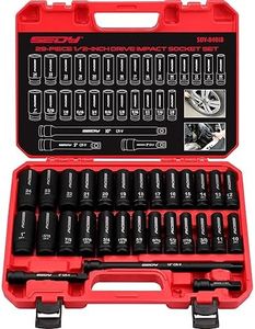 SEDY 29-Piece 1/2" Drive Impact Socket Set, SAE and Metric Deep Sockets with Socket Extension Bars - CR-V with Storage Case