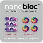 Eyebloc Nanobloc Universal Webcam Covers - Privacy Protection Accessory, No Residue Application - Dots and Bars, 7 Pieces - Tie Dye