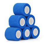 SEADESKY 6 Roll Self Adhesive Bandage Wrap 2 Inch Self Adherent Cohesive Bandages Athletic Sports Tape for Wrist Ankle Elastic Stretch Bandage Pet Vet Wrap for Dog Horse (Blue)