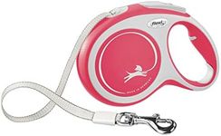 FLEXI New Comfort Retractable Dog Leash (Tape), for Dogs Up to 132lbs, 26 ft, Large, Red/Pastel