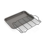 Ninja B32102 Foodi NeverStick Premium 2-Piece Bakeware Sheet Set, Nonstick, Oven Safe up to 500⁰F, with 10 x 15 inch Baking Sheet & 10 x 15 inch Cooling/Roasting Rack, Dishwasher Safe, Grey