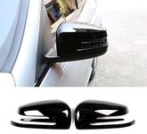 For Mercedes-Benz A B C E CLA GLA GLK S CLS Class C300 E300 Rearview Mirror Cover Side Mirror Protect Covers Outer Wing Mirror Decorate Cover (Piano black)