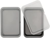 GoodCook Set of 2 Nonstick Steel 13" x 9" Cake Baking Pans with Covers, Gray