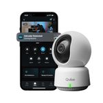 Qubo Smart Home Security Cam 360° 3MP 2K | Made in India | Wi-Fi CCTV Camera | NightPulse Vision | Mobile App | Two-Way Talk | SD Card & Cloud Storage | Alexa & OK Google | Hero Group