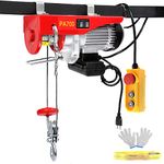 Dyna-Living Electric Hoist Lift 700KG 1543LBS Overhead Electric Hoist 220V Electric Winch for Garage, Warehouses, Factories Lifting with Line 4.92 Ft Remote Control Emergency Stop Switch