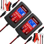 [2-Pack]1.75-Amp Car Battery Charger, 6V and 12V Smart Fully Automatic Battery Charger Maintainer, Trickle Charger, Battery Desulfator for Car, Lawn Mower, Motorcycle, Boat, Marine Lead Acid Batteries