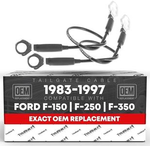Tailgate Cable Replacement Set, Left & Right Side - Compatible with 1983-1996 Ford F-150, 83-97 F-250, 97 F-250 HD, 83-97 F-350 - Tail Gate Support Cable Straps, Metal 21-1/8" Long - E3TZ 9943052-B