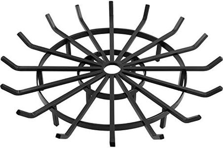 AMAGABELI GARDEN & HOME 40in Log Grate Wrought Iron Fire Pit Round Spider Wagon Wheel Firewood Heavy Duty 0.7in Bar Fireplace Stove Burning Rack Holder Chimney Hearth Kindling Stacking BG437