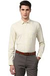 Peter England Men's Checkered Slim Fit Shirt (PESFOSLP978719_Yellow 42)