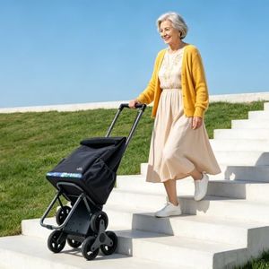 XSTO Electric Stair Climbing Shopping Cart for Groceries-67L Waterproof Bag