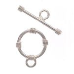 Real Sterling Silver Wrapped Style Toggle Clasp 13mm (1 Set)