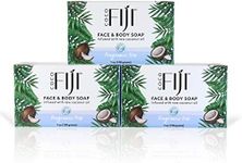 "Coco Fiji Soap Bar for Face and Body Infused With Organic Coconut Oil, Fragrance Free, Essential Oil, Natural Soap for Moisturizing & Pore Purifying Skin, 7 oz, Pack Of 3 "