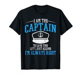 Captain - Funny Boating Sailing Boat Anchor Nautical Gift T-Shirt