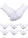 SATINIOR 6 Pairs White Gloves Men Pallbearer Funeral Masonic Parade Gloves Dress Nylon Uniform Cosplay Costume White Gloves for Formal Tuxedo Guard Party Supplies