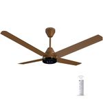 Colorbot Stella Quad1200 mm 4 Blade Designer BLDC Ceiling Fans with Remote Control | BEE 5 Star Rated | High Speed | Power Saver | 100% Copper Winding | Noiseless | 2+2 Year Warranty (Caramel Brown)