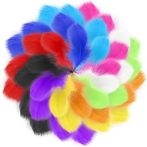 EUPSIIU 400 Piezas Plumas De Colors, Plumas para Manualidades, Plumas Decoracion, Plumas de Ganso, para Ropa, Atrapasueños DIY, Navidad, Año Nuevo, Cumpleaños, Decoración de Bodas