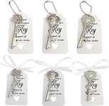 WODEGIFT 30PCS Key Bottle Opener Wedding Favor With Escort Card Tag and Key Chains Vintage Bridal Shower Favors Bottle Opener for Guests(Silver,3 styles)