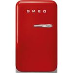Smeg FAB5ULRD3 16" 50's Retro Style Series Compact Cooler with 1.5 cu. ft. Capacity Automatic Defrost LED Interior Lighting and Adjustable Shelves Red, Left Hand Hinge