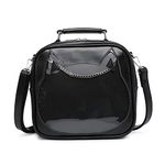 RAINBOW SMILE Leather Ita Backpack Crossbody Bag Messenger Purse JK Uniform Shoulder Bags for Anime Pins Display (2106-Black)