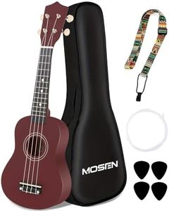 MOSEN Ukulele for Beginners 21 Inch All in One Kit Beginner Professional Ukulele Including Straps, Strings, and Paddles (Brown)
