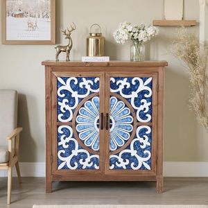 PHI VILLA Accent Cabinet with Doors - Small Buffet Sideboard Credenza for Living Room Entryway Cabinet, Storage Cabinet