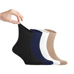 Cosyfeel® Men Loose Diabetic Ankle Socks 4-Pair Super Soft Thin Bamboo Viscose Material Durable with Seamless Toe Non-Binding Top