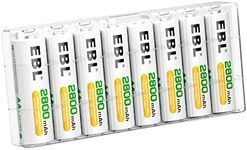 EBL Pack of 8 AA Batteries 2800mAh 