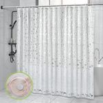 OTraki Heavy Duty Shower Curtain 240x200cm EVA Shower Curtain Liner 95 x 79 Inch 3D Frosted Waterproof Shower Curtains Proof Washable Stall Bathroom Bathtub Curtain Liner with 16 Hooks