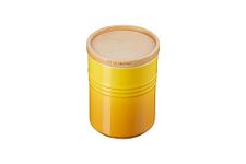 LE CREUSET Stoneware Medium Storage Jar with Wooden Lid, Stoneware, 540 ml, 10 cm, Nectar, 60825546720099