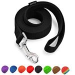 AMAGOOD 6 FT Puppy/Dog Leash, Strong and Durable Traditional Style Leash with Easy to Use Collar Hook,3/8" 5/8" 3/4" 1" Dog Lead Great for Small and Medium and Large Dog(Black,1" x 6 Feet)