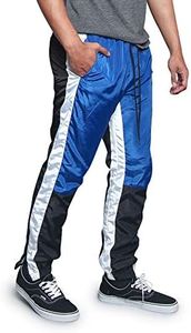 G-Style USA Men's Dual Striped Athletic Running Windbreaker Track Pants TR543 - Royal Blue - Small - V7D