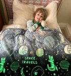 Kids Glow in The Dark Blanket- Space Blanket for Kids - Star Blanket - Soft Kids Fleece Blankets for Girls & Boys 50"x60"