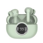 Rinsmola Wireless Earbuds, Bluetooth 5.4 Headphones New Wireless Headphones with Deep Bass, Ear buds 36H Bluetooth Earbud Dual LED Display USB-C, Mint Green