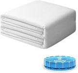 Iriisy 18ft Precut Round Pool Liner Pad, 18-Foot 280g/㎡ Thickened Pool Liners for Above Ground Swimming Pools, Heavy Duty Geotextile Material Pool Pad for Puncture Resistent, Extend Liner Life, White