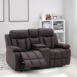 Torque - Janet 2 Seater Leatherette Manual Recliner (Brown) | Recliner Sofa/Chair for Living Room, Bedroom, Office | 1 Year Warranty