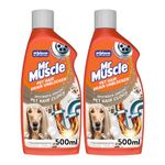 Mr Muscle Pet Hair Drain Unblocker, Dissolves & Removes Pet Hair from Drains, 3x More Effective Than Bleach, Duo Pack (2 x 500ml)