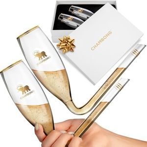 Chambong - Champagne Flutes for New Years Eve Party Supplies 2025 NYE Party Favors (2 pc with gift box)