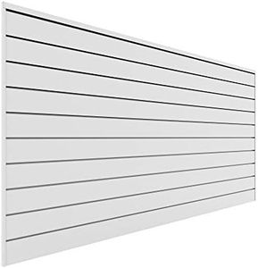 Proslat 88102 Heavy Duty PVC Slatwall Garage Organizer, 8-Feet by 4-Feet Section, White